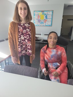 ADAPT Fashion interns, Brandi and Jenna, recently helped client, Ramon, pick out professional attire for an upcoming Job Fair!